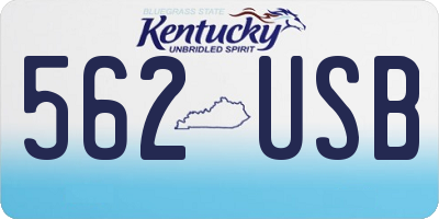 KY license plate 562USB