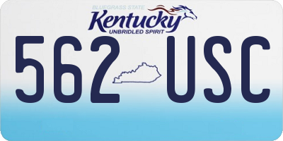 KY license plate 562USC