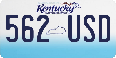 KY license plate 562USD
