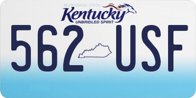 KY license plate 562USF