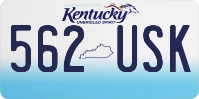 KY license plate 562USK