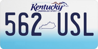 KY license plate 562USL