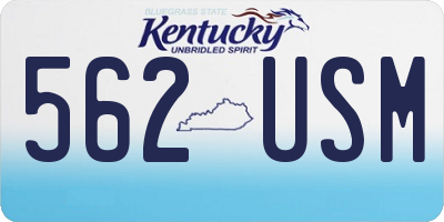 KY license plate 562USM