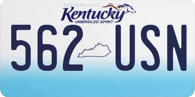 KY license plate 562USN