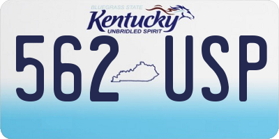 KY license plate 562USP