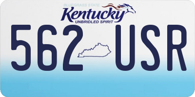 KY license plate 562USR