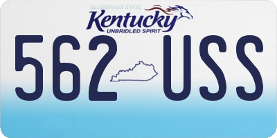 KY license plate 562USS