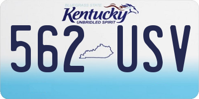 KY license plate 562USV