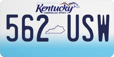 KY license plate 562USW
