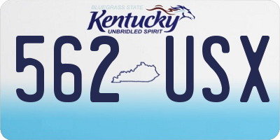 KY license plate 562USX