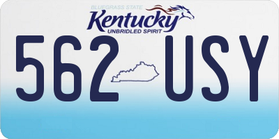 KY license plate 562USY