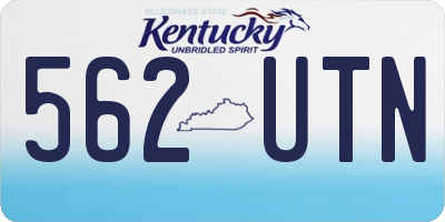 KY license plate 562UTN