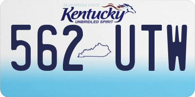 KY license plate 562UTW