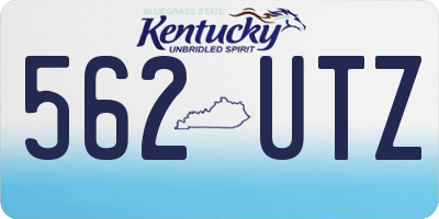 KY license plate 562UTZ