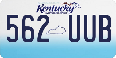 KY license plate 562UUB
