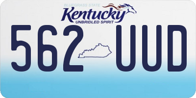 KY license plate 562UUD