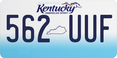 KY license plate 562UUF