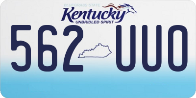 KY license plate 562UUO