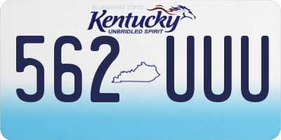 KY license plate 562UUU