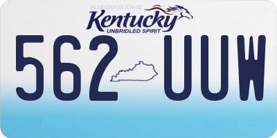 KY license plate 562UUW