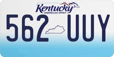 KY license plate 562UUY