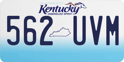KY license plate 562UVM