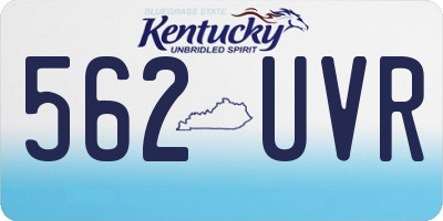 KY license plate 562UVR