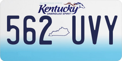 KY license plate 562UVY