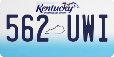 KY license plate 562UWI
