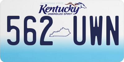 KY license plate 562UWN