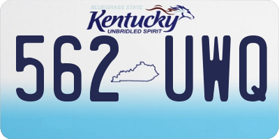 KY license plate 562UWQ