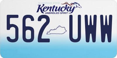 KY license plate 562UWW