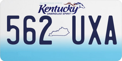 KY license plate 562UXA