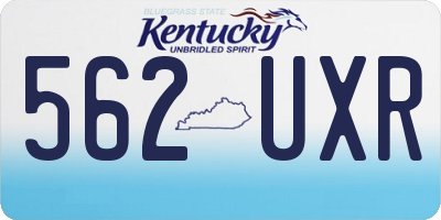 KY license plate 562UXR