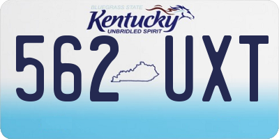 KY license plate 562UXT
