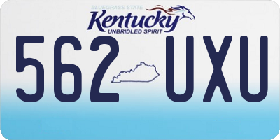 KY license plate 562UXU
