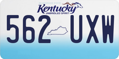 KY license plate 562UXW