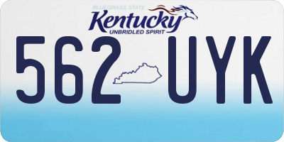 KY license plate 562UYK