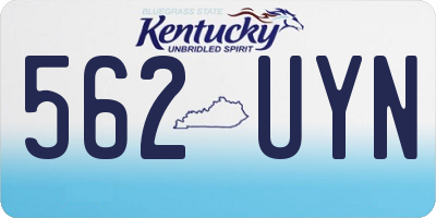 KY license plate 562UYN
