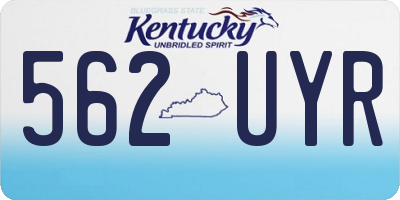 KY license plate 562UYR