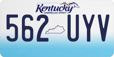 KY license plate 562UYV