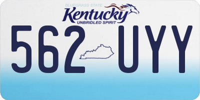 KY license plate 562UYY