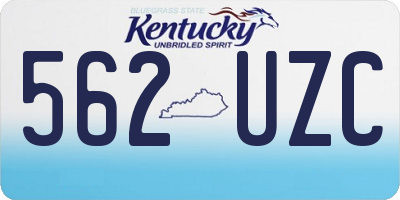 KY license plate 562UZC