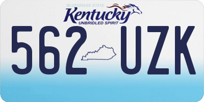 KY license plate 562UZK