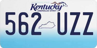 KY license plate 562UZZ
