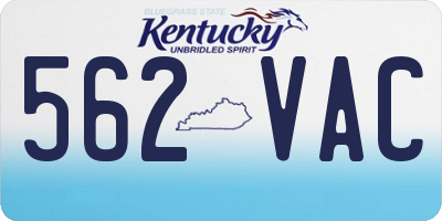 KY license plate 562VAC