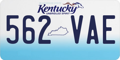KY license plate 562VAE