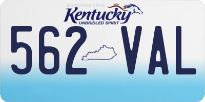 KY license plate 562VAL