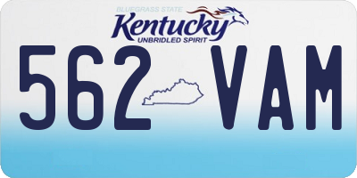 KY license plate 562VAM