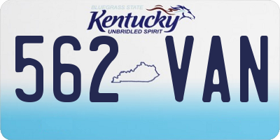 KY license plate 562VAN